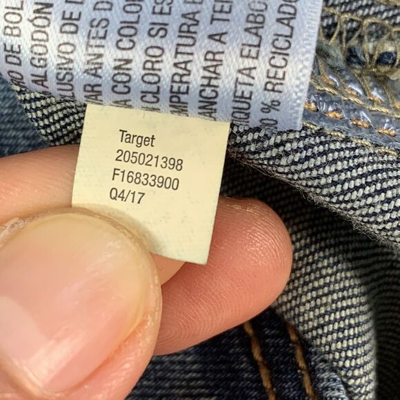 Cat & Jack Girls Youth Denim Jean Jacket Size Large 10/12 Long Sleeve Collared - Picture 10 of 10